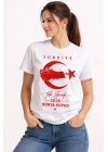 TÜRKİYE Ay Yıldız 2026 Dünya Kupasi Taraftar Forma T-Shirt - Beyaz