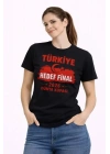 TÜRKİYE Baskılı Tişört Ay Yıldız 2026 Dünya Kupası Taraftar Forma T-Shirt - Siyah