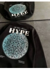 Üç İplik Bisiklet Yaka Baskılı SweatShirt - Siyah