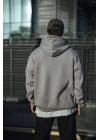 Üç İplik Penye Kapşonlu Basic SweatShirt - Boyalı Gri