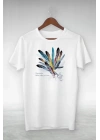 Unisex Baskılı Oversize T-Shirt - Beyaz