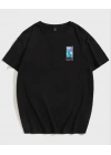Unisex Baskılı Oversize T-Shirt - Siyah