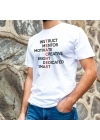 Unisex Bisiklet Yaka Baskılı Oversize T-Shirt - Beyaz