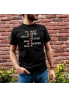 Unisex Bisiklet Yaka Baskılı Oversize T-Shirt - Siyah