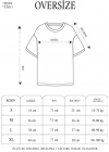 Unisex Bisiklet Yaka Baskılı Oversize T-Shirt - Siyah