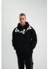 Unisex Uzun Kol Bisiklet Yaka Yıkamalı SweatShirt - Siyah