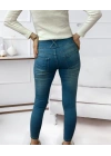 Yüksek Bel Likralı Jean Pantolon 90 Cm