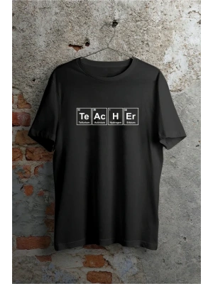 24 Kasım Kimya Öğretmeni Hediyesi Baskılı Bisiklet Yaka T-shirt - Beyaz