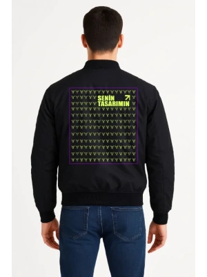 Arka Bomber Ceket - Siyah