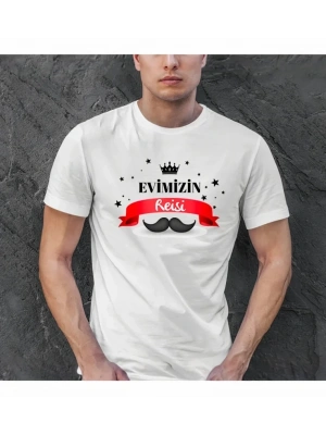 Babalar Günü Hediye Baba Temalı Baskılı Oversize Bisiklet Yaka T-shirt - Beyaz