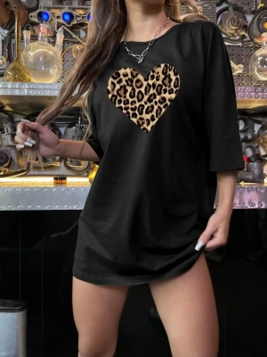 Baskılı T-shirt - Siyah