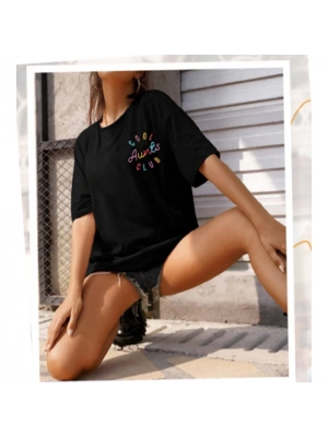 Baskılı T-shirt - Siyah