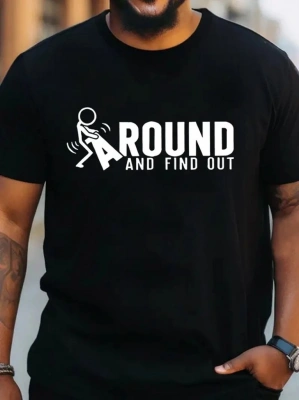 Erkek Around Baskılı Süprem T-shirt