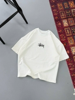 Erkek Baskılı Oversize T-shirt - Beyaz