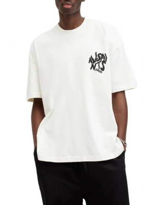 Erkek Baskılı Oversize T-shirt - Beyaz