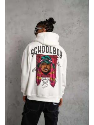 Erkek SCHOOL BOY Baskılı Kapüşonlu Sweat - Beyaz