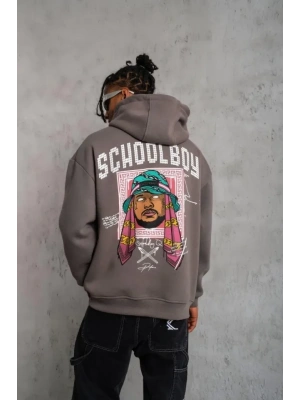 Erkek SCHOOL BOY Baskılı Kapüşonlu Sweat - Gri