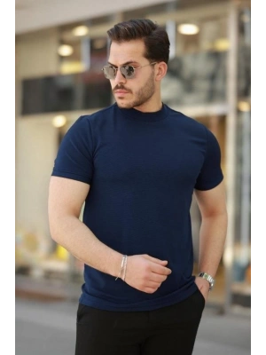 Erkek Yarım Balıkçı Yaka Kısa Kollu T-shirt