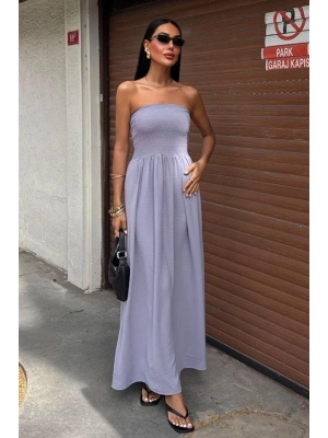 Göğsü Gipeli Straplez Elbise 2878