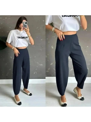 Kadın Krep Kumaş Balon Pantolon