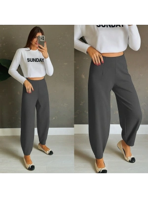 Kadın Yüksek Bel Krep Pantolon