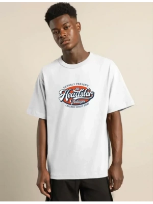 Unisex Baskılı Oversize T-Shirt - Beyaz