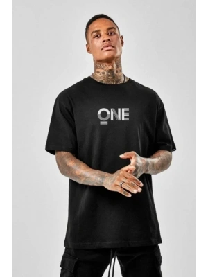 Unisex Baskılı Oversize T-Shirt - Siyah