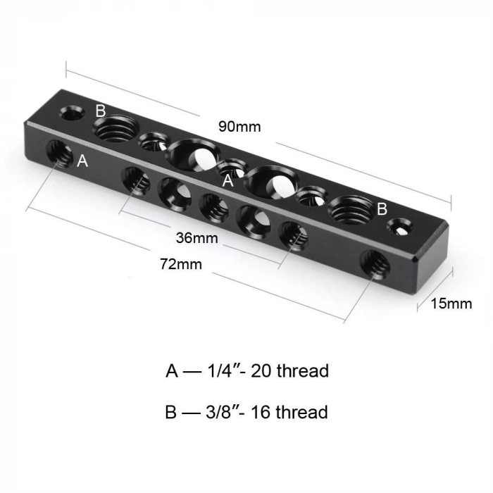 SmallRig 1091 Baseplate Barı 1/4 İnç ve 3/8 İnç Vida Deliği