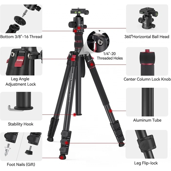 SmallRig 3474C CT-20 Alüminyum Alaşımlı Tripod