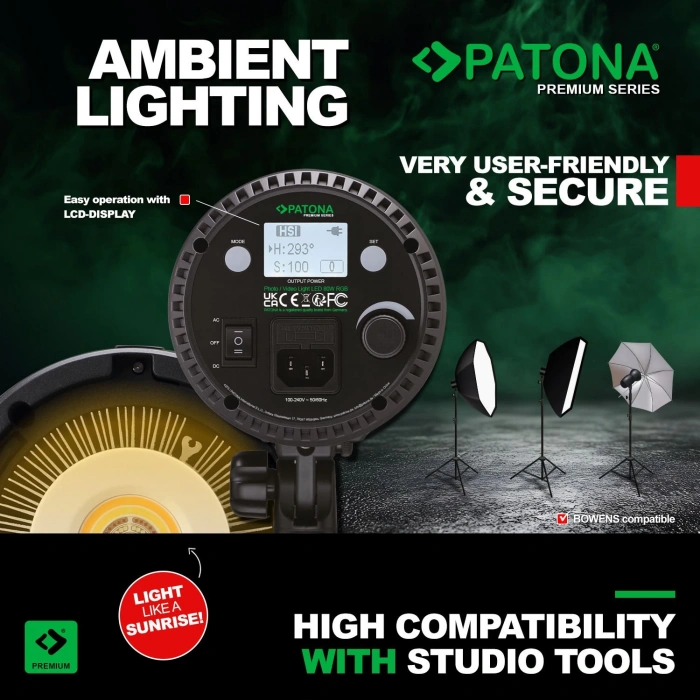 PATONA Premium LED 80W RGB Fotoğraf ve Video Işığı