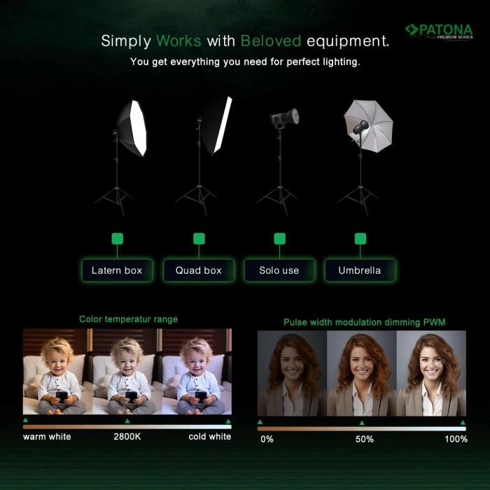 PATONA COB-200 Watt Bi Color Tekli Kit LED Video Işığı