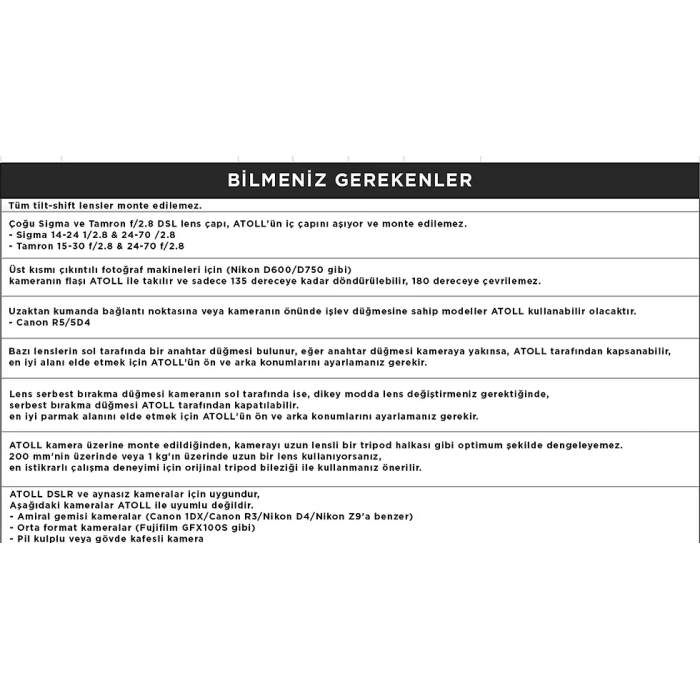 Corner Atoll D için Siyah Dikey Çekim Aparatı
