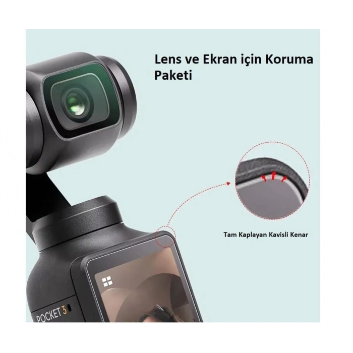 Oem Dji Osmo Pocket 4 ve 3 Için Cam Ekran Koruyucu Seti