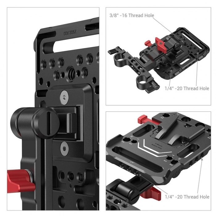 SmallRig 2991 V Montajlı Ayarlanabilir Kollu Pil Plakası