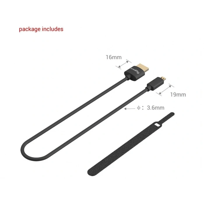 SmallRig 3042B 35cm Ultra Slim 4K HDMI Kablo (D-A Micro)