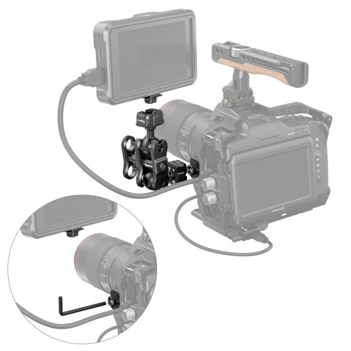 SmallRig 3515C Drop-in HawkLock Mini Magic Arm Hızlı Çıkarma Bilyalı Başlıklı