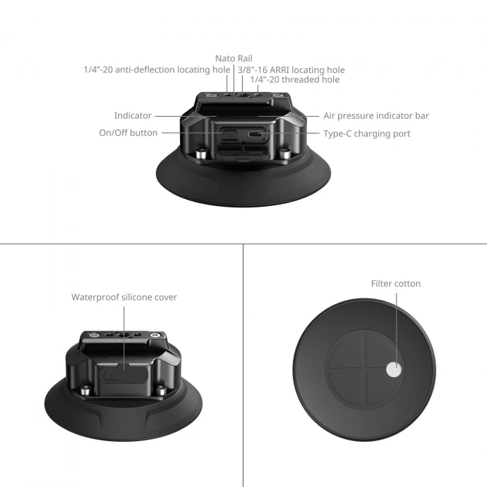 SmallRig 5398 5 Elektrikli Vantuzlu Montaj Aparatı