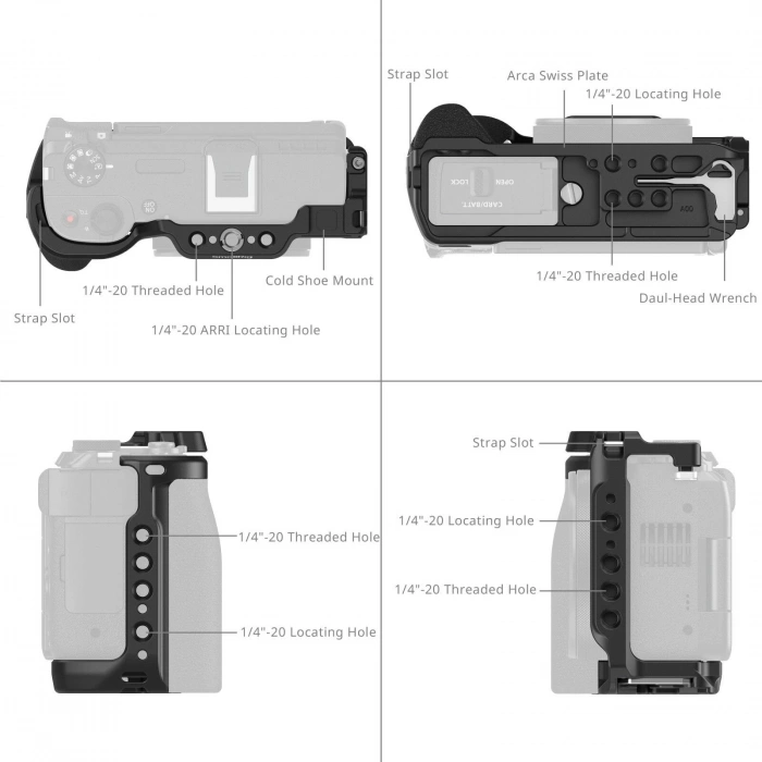 SmallRig 5807 Canon PowerShot V1 için Kafes (Siyah)