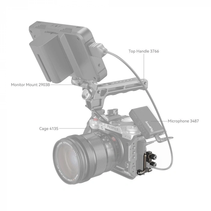 SmallRig FUJIFILM X-T5 4147 için  HDMI ve USB-C Kablo Kelepçesi