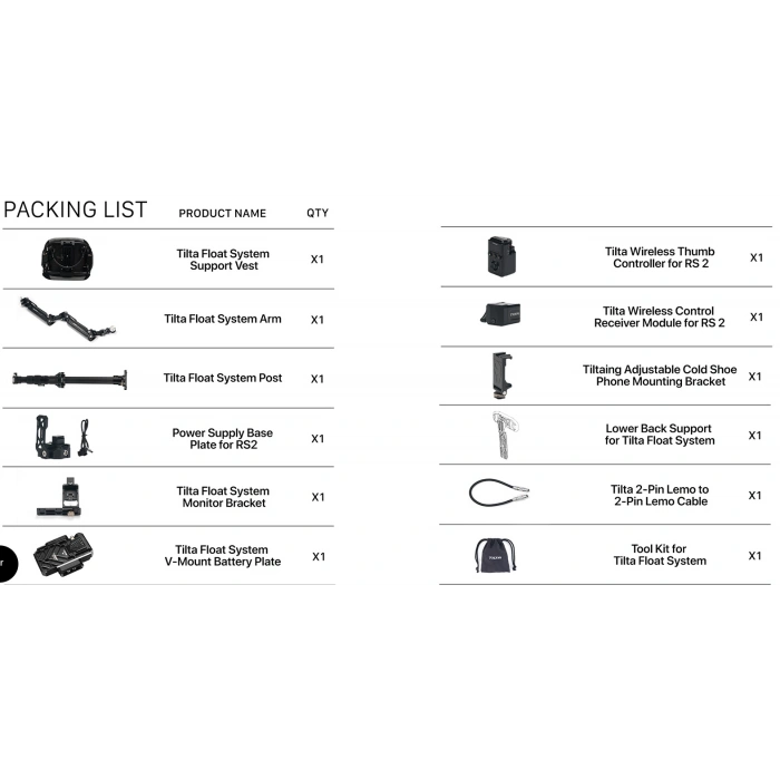 Tilta GSS-T01-V Float DJI RS2 ve RS3 İçin EL Gimbal Destek Sistemi