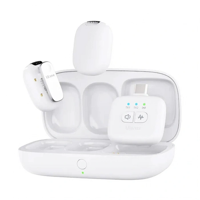 Ulanzi A30 Tiny 2 Kişilik Mikrofon Seti - Beyaz