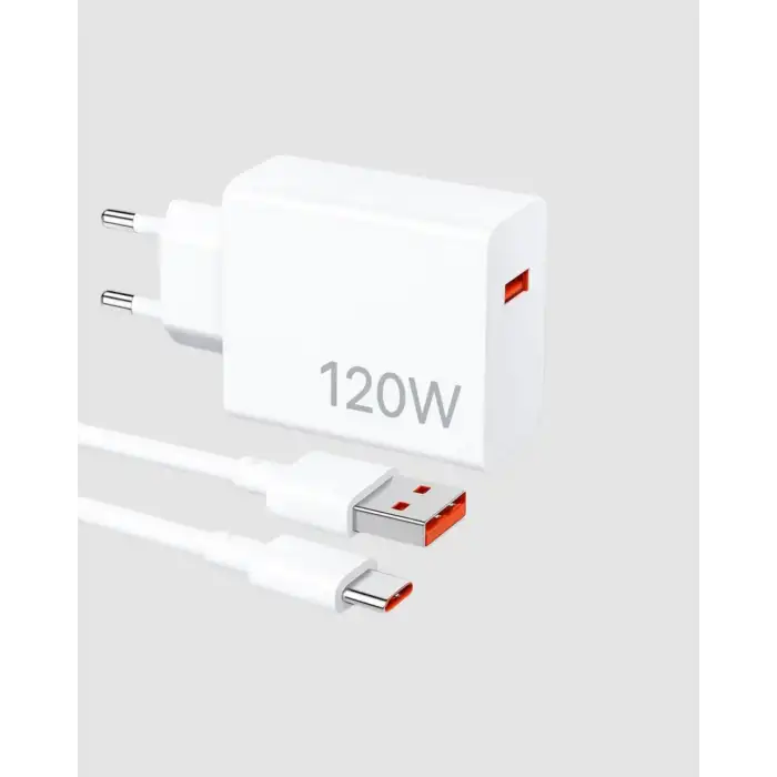 120W Süper Hızlı Şarj Adaptörü – Type-C Kablo Dahil, Yüksek Voltaj Korumalı