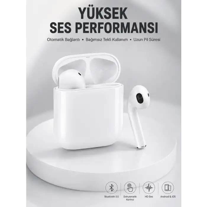 2. Nesil Bluetooth Android ve İOS Uyumlu Kablosuz Kulaklık Çağrı Cevaplama