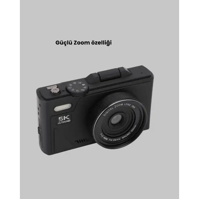 5K UHD Dijital Kamera 75MP Sensör 18x Zoom Stabilizasyonlu