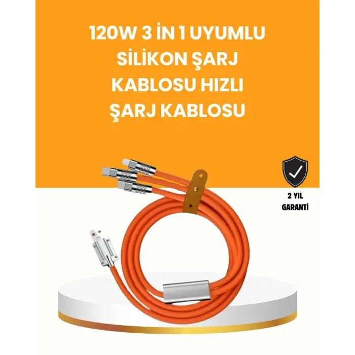 Çoklu Cihaz Dostu 120 W Hızlı Şarj Kablosu – Tek Kablo ile Her Cihaz Elinizin Altında