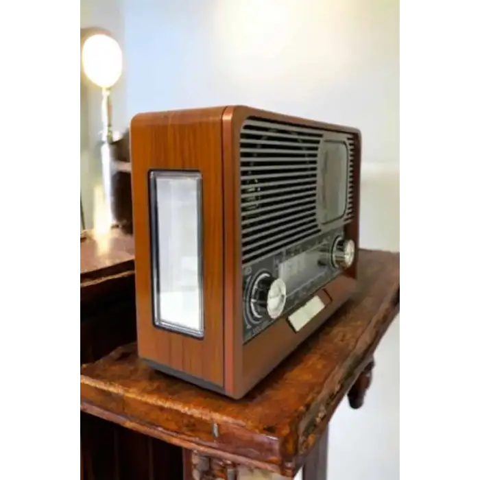 Ahşap Görünümlü Retro Bluetooth Radyo USB,AUX Ve SD Kart Girişli