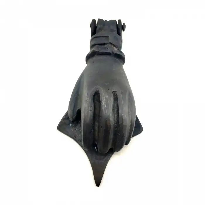 Antika Tarz Dekoratif Pirinç El Kapı Tokmağı, Taktak - 167x75 Mm, Oksit