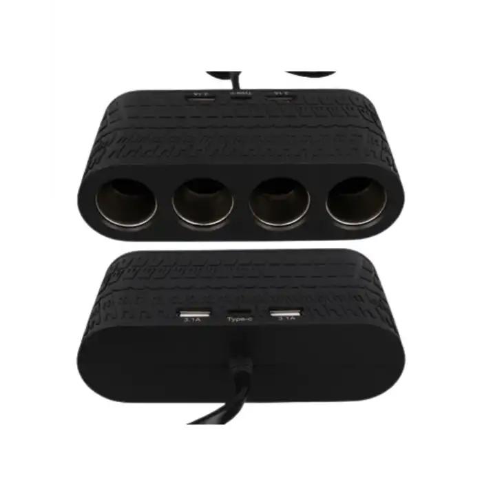 Araç İçi Güç Dağıtıcı 4 Çakmaklık 2 USB 1 Type C Şarj Ünitesi