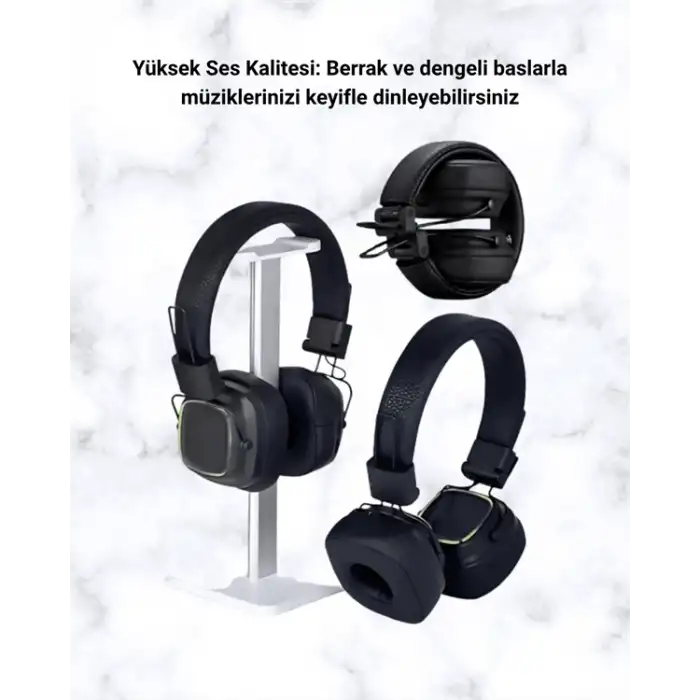 Bluetooth 5.3 Rainbow Işıklı Kulak Üstü Kablosuz Kulaklık