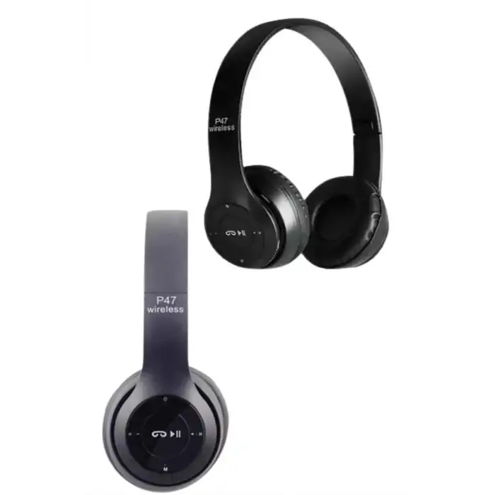 Bluetooth Kablosuz Kulaklık Siyah Wireless 5.0 Kulak Üstü Uzun Pil Ömrü